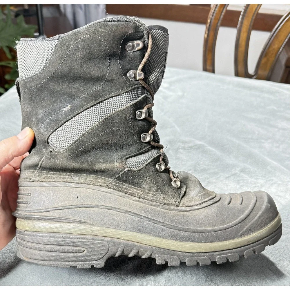 Ranger Thermolite Boots Mens Size 9 Gray Insulated Winter Snow Rubber Outdoor